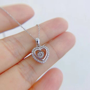 Collana con Ciondolo a Cuore Vuoto per Donne, Stile Dolce, Regalo di San Valentino, Gioiello da Indossare con Maglione - Product Image 3