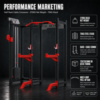 Appareil de musculation professionnel REYK REYK10 Power Rack Multi-Power Half Rack avec tour de câbles pour entraînement de force, musculation et exercices des épaules