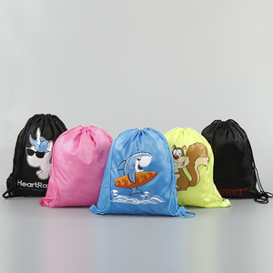 420D Waterproof Polyester Nylon Drawstring <b>Backpack</b> Custom Kids <b>Promotional</b> Bags Wholesale Drawstring Bag with Nylon Drawstring - Product Image 1