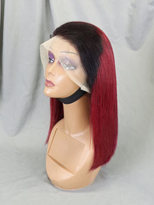 印度原发16英寸自然直发假发200%密度13x4高清蕾丝前额透明瑞士卷发假发 - Product Image 4