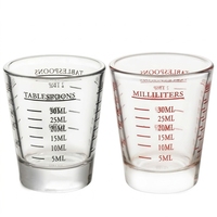 Lot de 2 verres à expresso 30 ml, tasses doseuses en verre résistant à la chaleur, avec échelle graduée transparente, compatibles lave-vaisselle et cuisinière, pour bar à café, maison et cuisine