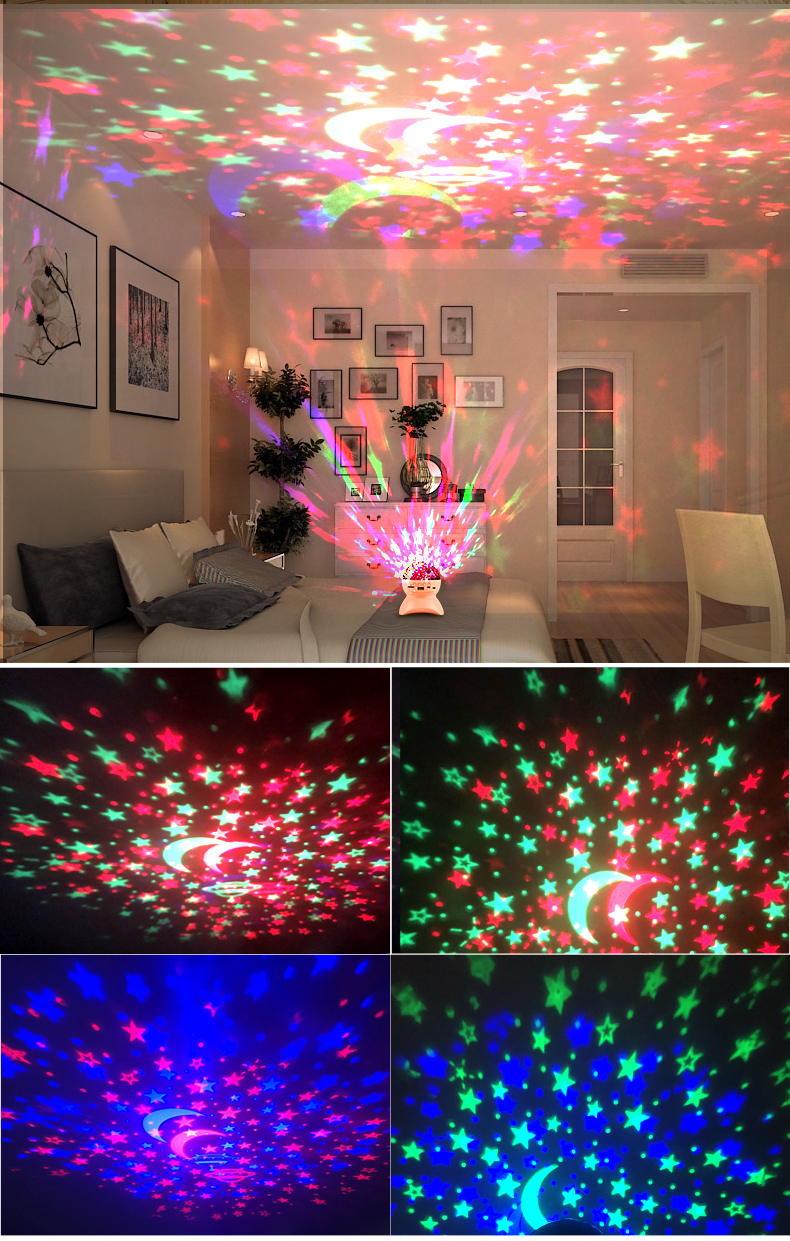 Bluetooth speakers star light USBprojection romantic small night light LED all over the sky star rotating music atmosphere light