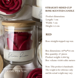 Home Decor Natural Soy Wax Eco-Friendly Rose Cup Scented <strong>Candle</strong> Custom Printed Label Aromatherapy <strong>Candles</strong> for Yoga Relaxing - Product Image 6