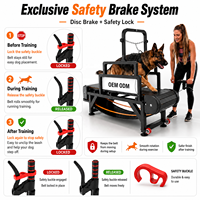 Tapis roulant pour chien sans moteur pour races moyennes et grandes, entraînement à domicile et en extérieur, tapis roulant pour animaux de compagnie à vitesse variable avec frein à disque et moniteur de vitesse