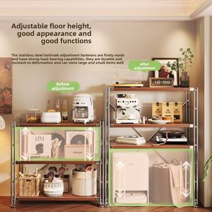 Scaffale portaoggetti in metallo stile giapponese a quattro ripiani, facile da montare, per soggiorno, cucina, balcone, libreria, espositore - Product Image 4