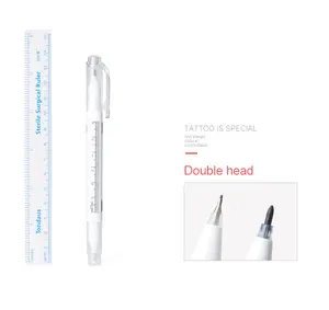 1Pcs Professional Surgical Tip Skin Marker Pen Markers Pen With Paper Ruler For Eyebrow Lips Skin