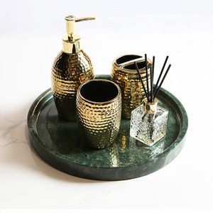 Stonekocc D25x3cm LOGO personalizzato prezzo di fabbrica verde nero marmo nordico luce di lusso cosmetici di stoccaggio cucina soggiorno - Product Image 3