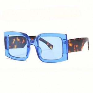 Gafas de Sol Cuadradas Extra Grandes de Moda Vintage 2022, Color Verde Leopardo, Protección UV400, Coloridas, para Mujer - Product Image 4