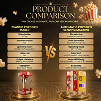 Premium kwaliteit intelligente popcorn automaat, gezonde luchtpopcorn zonder olie, zelfbedienings automatische popcorn automaat