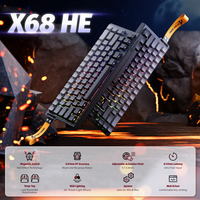 Teclado para Juegos Attack Shark X68HE con Interruptores Magnéticos, 66 Teclas, 8KHz de Frecuencia de Sondeo, Activación Rápida, Ajuste de Actuación, Teclas PBT de Montaje Superior para PC