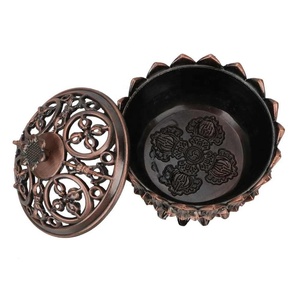 Décoration d'intérieur pour le bureau à domicile, la maison de thé, <span class=keywords><strong>encensoir</strong></span> en bois de santal en forme de lotus, porte-encens en alliage de zinc et de cuivre, mini brûleur d'encens - Product Image 4