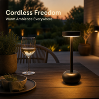 Lampe de table LED sans fil en métal, rechargeable, à intensité variable, lampe de chevet, lampe de bureau portable pour bar, restaurant, hôtel, décoration
