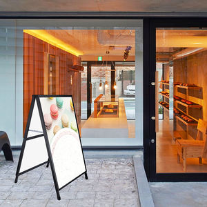 जेएच-मैक व्हाइट ए-बोर्ड फ्रीस्टैंडिंग मेटल ए-फ्रेम साइडवॉक साइन सैंडविच बोर्ड कैफे, दुकानें, बार रेस्तरां के लिए - Product Image 6