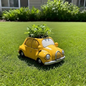 Maceta de Flores con Diseño de Auto Retro, Creativa, de Resina, para Suculentas, Decorativa para Balcón y Jardín, Superventas - Product Image 3