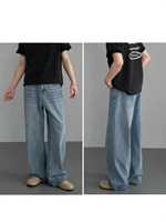 Jeans décontractés pour hommes, jeans à jambes larges empilés, jeans vintage pour hommes, mode streetwear, jeans droits pour hommes, haute qualité