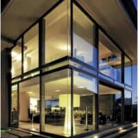 Ventanas panorámicas modernas personalizadas, puertas, vidrio templado negro, ventana de imagen fija de aluminio, estilo americano, venta con recubrimiento en polvo