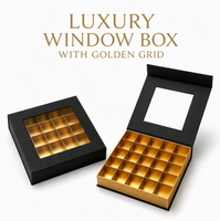 Boîtes plates personnalisées haut de gamme pour Baklava et pâtisseries de Noël, assorties, avec fenêtre, en carton, vernissées, jetables