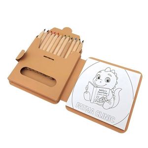 Livre de coloriage personnalisé pour enfants avec couverture en kraft, papeterie de dessin avec 12 crayons de couleur, ensemble de papier artistique pour enfants - Product Image 2