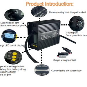 Controlador Solar MPPT de 500W 1000W, Regulador de Batería para Panel Solar de 24V-72V, Auto, Doble USB - Product Image 2