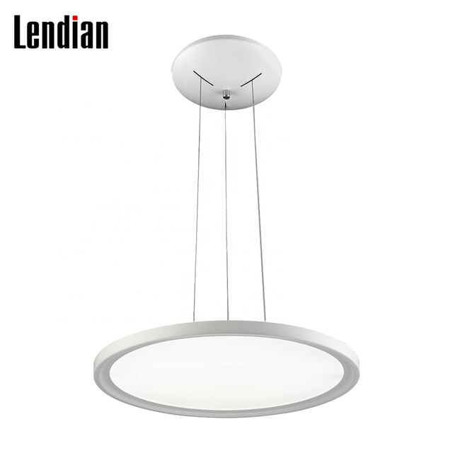 Black Thin Flat Circular Surface Ceiling Mount Hanging Chandelier Large Round Luminaria De Panel Led Pendant Light
