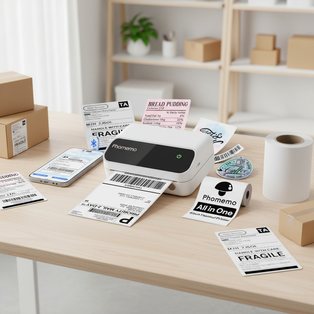 M420 Portable Thermal Printer Wireless 4x6 Shipping Label Printer for Small Business E-commerce Retail & Office Waybill Maker