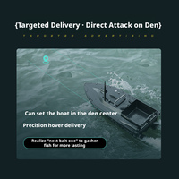 Bateau de pêche télécommandé en plastique JF V80 de haute qualité avec GPS, portée de 500 m, capacité de charge de 2 kg, contrôle de croisière de 3,0 mph, fonction vague