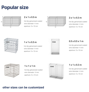 Galfan hàn hàng rào gabion tường chắn 200x100x50 hộp lưới mạ kẽm 2x1x0.5m gabion giỏ đá dây Lồng hàng rào vườn - Product Image 5