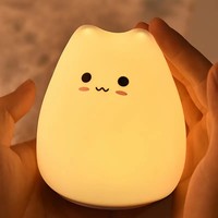 Lampe de nuit LED à capteur UFO en silicone néon de dessin animé mignon à 7 couleurs, alimentée par USB, petite lampe de table pour bébés