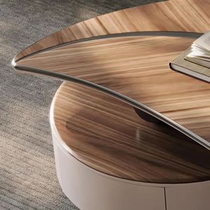 Table console élégante en noyer avec tiroir de rangement, pieds en fer noir écologiques, meubles de salon modernes en bois - Product Image 6