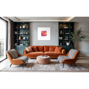 Panel de pared metálico resistente con arte de piedras escalonadas para acento de pared moderno y decoración comercial duradera - Product Image 1