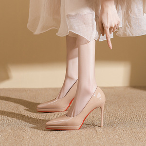 Zapatos de Tacón Stiletto con Suela Roja, Transpirables y Suaves, para Mujer, Tallas Grandes, para Ocasiones Formales de Verano - Product Image 6