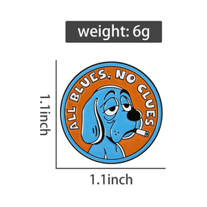 Broche ALL BLUES NO <span class=keywords><strong>CLUES</strong></span>, Pin de Esmalte, Dibujos Animados, Anime, Perro Azul Triste Fumando, Broches para Mochila, Insignia para Solapa, Joyería, Regalo para Amigos - Product Image 6