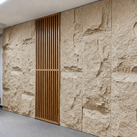 Panneau mural décoratif en PU effet pierre 3D moderne et léger, matériau ignifuge en ciment pour les murs extérieurs des hôtels