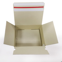 Boîte d'expédition en carton ondulé personnalisée marron avec bande adhésive auto-adhésive à fermeture éclair, fond auto-verrouillant, pour bonbons