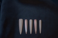 Faux ongles en ABS, forme amande longue et pointue, style à presser