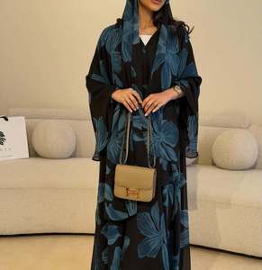 Abito Abaya OEMTrendy con Stampa Digitale, Stile Chiuso, Orlo Spaccato, Vestito Lungo per Primavera Estate in Europa, America <span class=keywords><strong>e</strong></span> Medio Oriente - Product Image 1