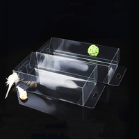 Boîte pliante en plastique PVC transparent, boîte d'emballage rectangulaire avec trou de suspension