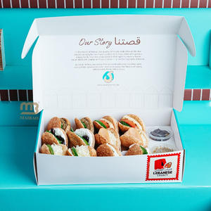 <span class=keywords><strong>Mini</strong></span> boîte shawarma personnalisée boîte de pâturage shawarma à emporter boîte de papier jetable biodégradable pour hamburger et frites - Product Image 2