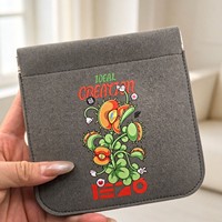 Sac de rangement à fermeture éclair en microfibre velours, impression numérique couleur, motif dessin animé, pour bijoux et cosmétiques, directement de l'usine