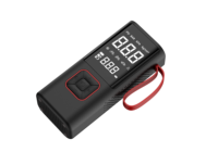 Gonfleur de pneus de voiture ABS alimenté par batterie avec batterie externe 6000 mAh, fonction SOS, charge sans fil, lumière d'urgence et pompe à vélo