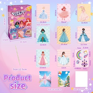Nouveautés de Noël : Kit d'Art Créatif Poke Art Princesse DIY Unisexe en Plastique et Papier Écologique – Ensemble d'Art Fait Main Éducatif pour Tout-petits - Product Image 3