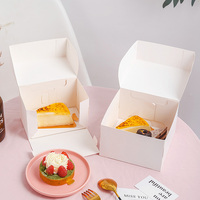 französische Gebäck-Mousse Kuchenbox hochwertige weiße kleine Kuchenboxen Muffin-Papierbecher Verpackungsbox mit Tray