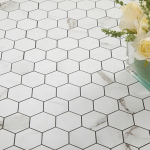 Mattonelle di mosaico in PVC mosaico in alluminio Peel autoadesive e Stick Backsplash bianco esagonale mattonelle <span class=keywords><strong>da</strong></span> <span class=keywords><strong>parete</strong></span> - Product Image 1