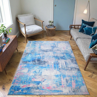 Tapis d'appoint abstrait à carreaux, grande taille, fabriqué à la machine, doux, pour salon, chambre, pique-nique et voyage