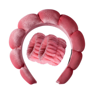 Velours torsadé <span class=keywords><strong>bulle</strong></span> lavage visage bandeau anti-dérapant éponge gonflé maquillage Spa bandeau - Product Image 6