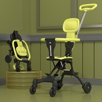Buggy bébé léger à quatre roues Roue silencieuse Siège pliable et bidirectionnel Aucune installation requise Peut s'asseoir ou s'allonger