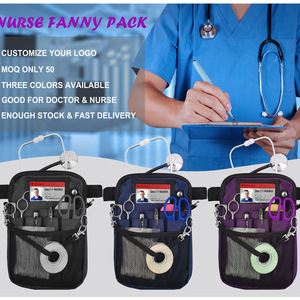 Sac de ceinture médical OEM 16x2.5x23 cm avec poches en filet pour le rangement de matériel infirmier, noir - Product Image 2