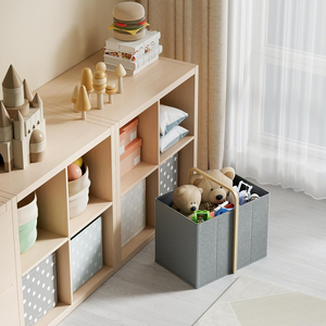 Panier à linge pliable avec poignée - 65L Grand panier <span class=keywords><strong>de</strong></span> rangement en tissu <span class=keywords><strong>de</strong></span> bambou pliable pour repassage - Product Image 4