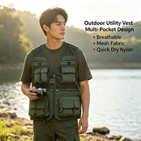 Gilet unisexe multi-poches en maille, séchage rapide, respirant, pour activités de plein air, pêche, photographie, travail, avec support pour logo personnalisé OEM