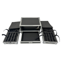 Boîtier de transport en aluminium sur mesure 4U+2U pour micro, rangement monocouche pour amplificateur avec sangle Velcro pour sécuriser le micro